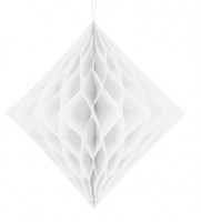 Diamant Wabenball weiß 30cm