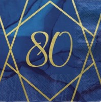 16 Luxurious 80th Birthday Servietten 33cm