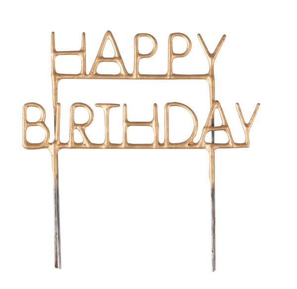 Goldene Happy Birthday Wunderkerzen Tortendeko