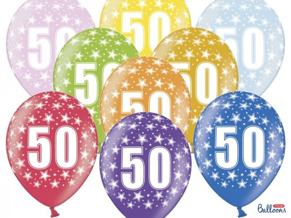 6 Wild 50th Birthday Luftballons 30cm