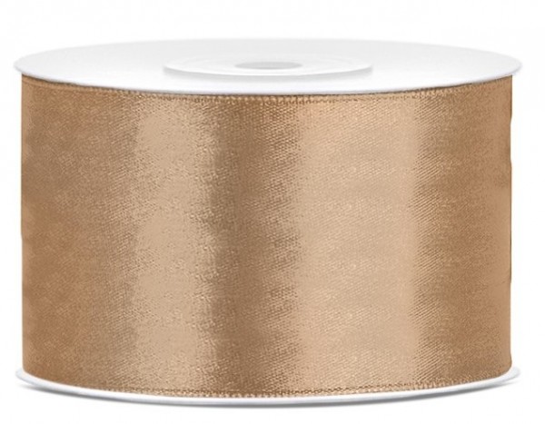 25m Satin Geschenkband hellgold 38mm breit