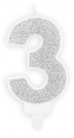 Silberschimmer Tortenkerze 3