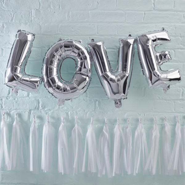 Silberner Mix & Match Love Folienballon 2