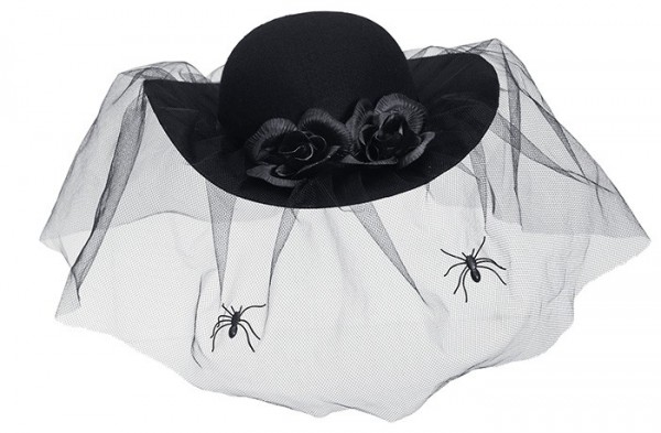 Black Widow Hut mit Schleier