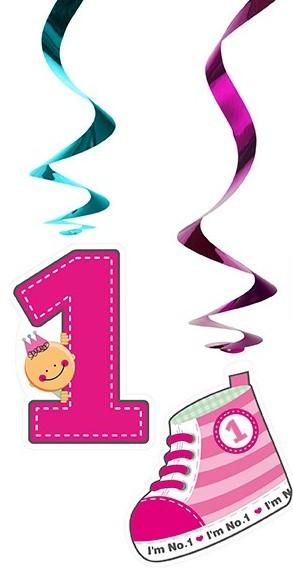 5 Lovely 1st Birthday Spiralhänger 60cm