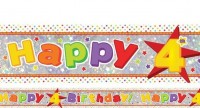 Folienbanner 4. Geburtstag holografisch 2,7m