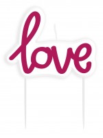Pinke Love Tortenkerze 8,9cm