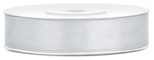 25m Satin Geschenkband silber 12mm breit