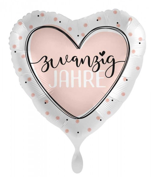 20. Geburtstag Ballon Shiny Heart 71cm