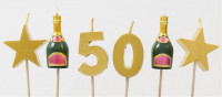 6 Skål till 50-års tårtljus