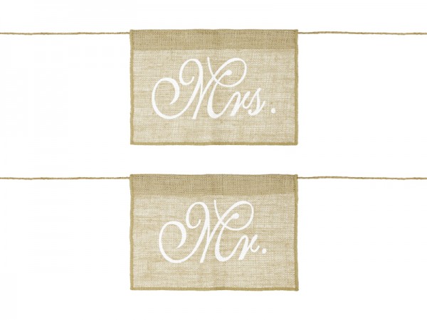 Mr & Mrs Jute Schild 30 x 21,5cm
