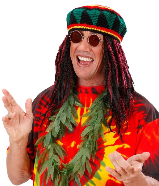 Jamal Rasta Unisex Dreadlocks Perücke In Schwarz-Rot