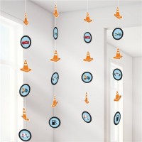 4 Straßenbau Deko Hänger 130cm