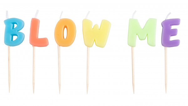 6 Nasty Birthday Blow me Tortenkerzen 7cm