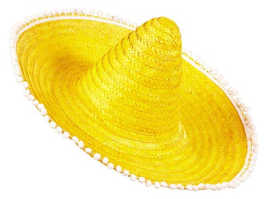 Exotischer Sombrero Mit Bommeln Gelb 50 cm