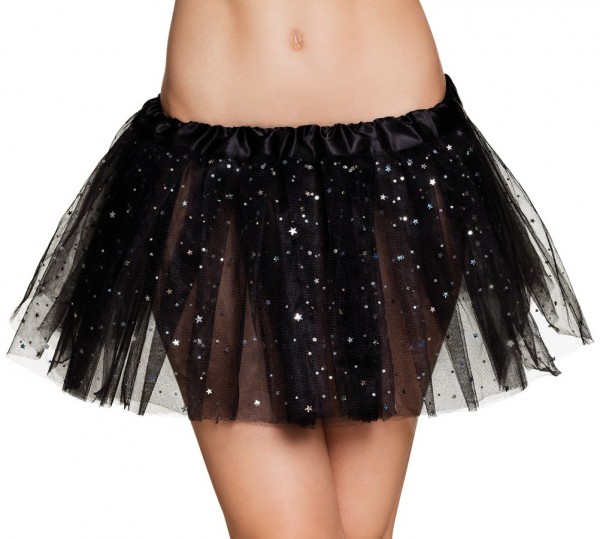 Glitzer Stern Tutu Schwarz