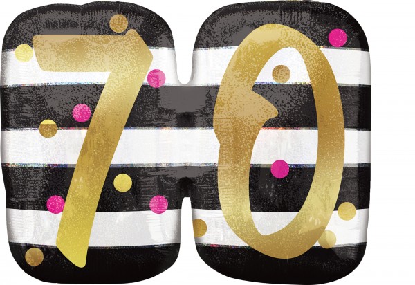 Folienballon 70 black-white-gold
