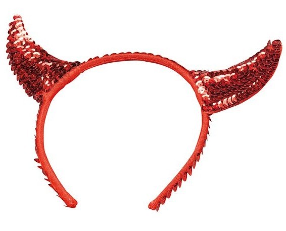 Roter Pailletten Teufelshörner