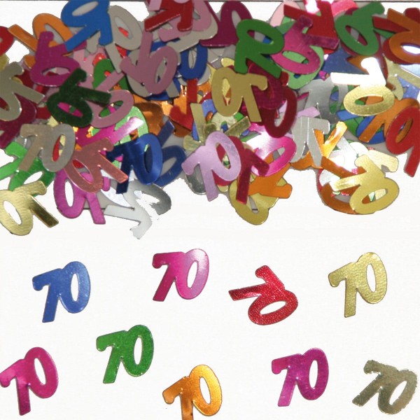 Bunte Metallic Streudeko 70. Geburtstag