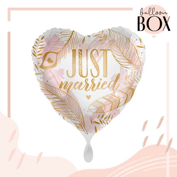Balloha Geschenkbox DIY Just Married Boho Feathers XL