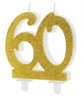 Glossy 60th Birthday Tortenkerze 7,5cm