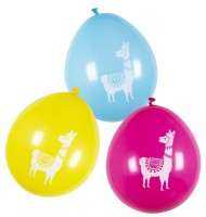 6 Lama Zirkus Luftballons 25cm
