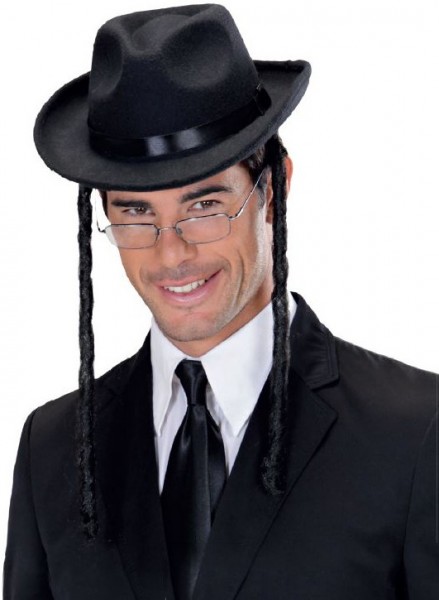 Schwarzer Fedora Hut Mit Zöpfen