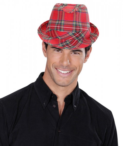 Rot Karierter Fedora Hut 4