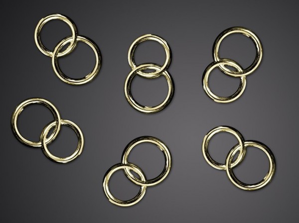 25 goldene Hochzeitsringe Streudeko