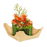 50 Holz Fingerfood Schalen eckig 8 x 8cm