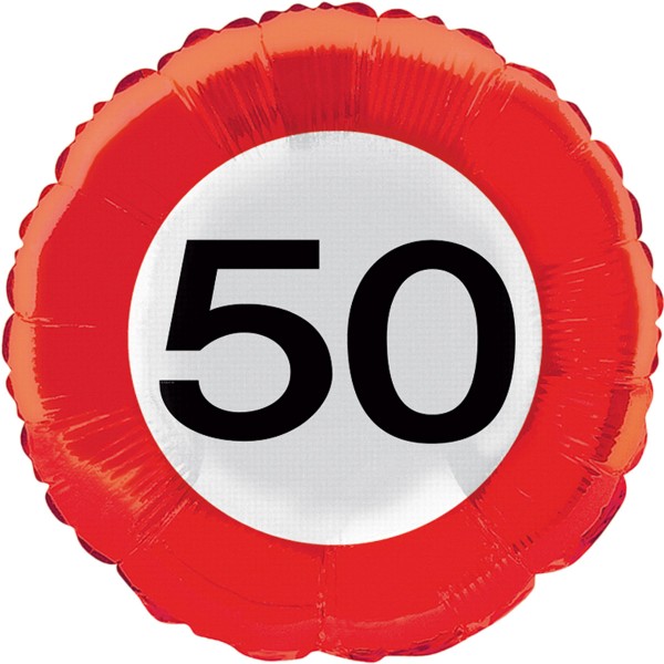 Verkehrsschild 50 Folienballon 45cm