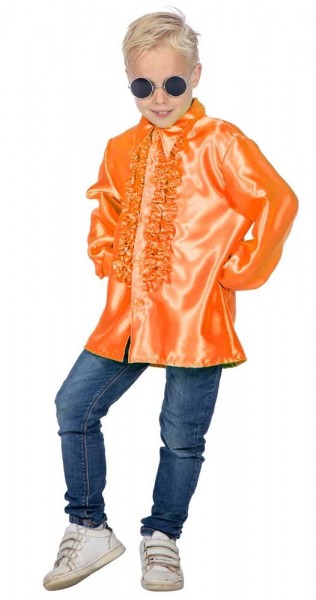Kinder Rüschenhemd Jarno neon-orange
