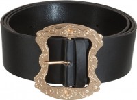 Schwarzer Gürtel mit goldener Schnalle