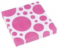 20 Süße Punkte Servietten pink