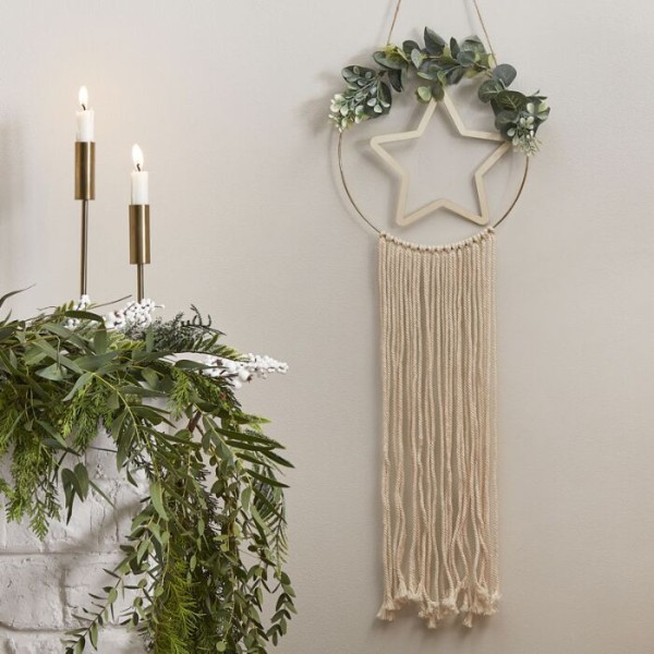 Natural Christmas Macrame Stern Hänger 2