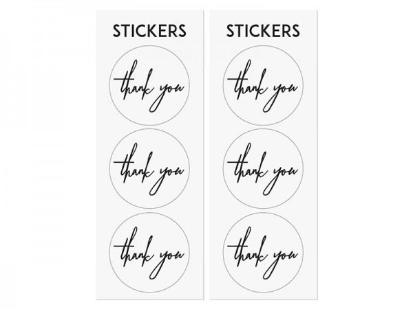 6 Geschenktüten mit thank you Sticker Weiß Braun 3