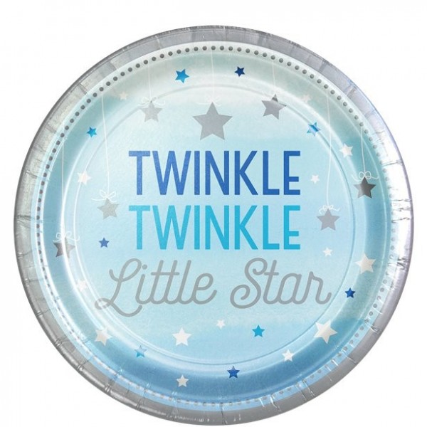 8 Twinkle Baby Boy Pappteller 23cm