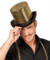 Goldener Pailletten Zylinder