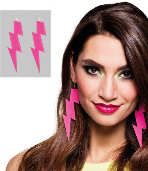 Neon Pinke Blitz Ohrringe