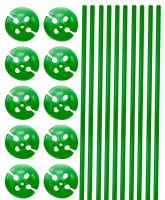 10 Ballonstäbe mit Halterung grün