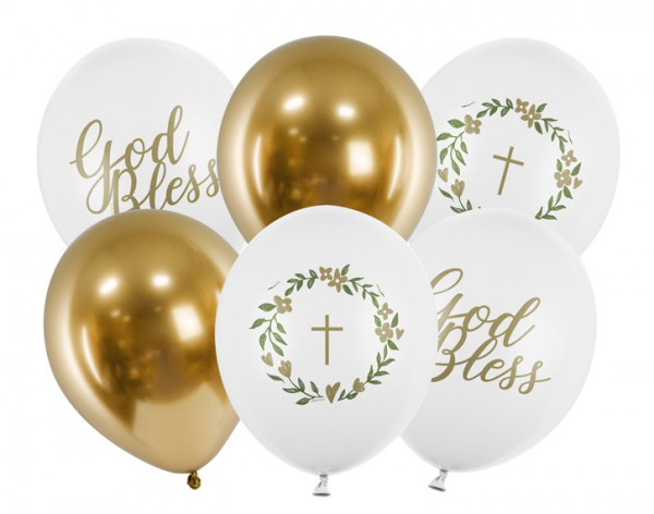 6 God Bless Luftballons 30cm