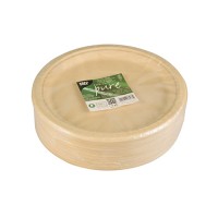 50 Runde Zuckerrohr Teller natur 26cm