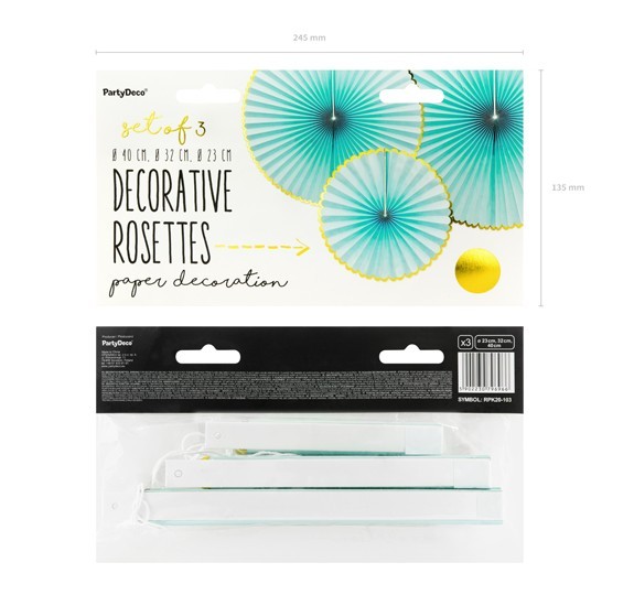 3 Candy Party Papierrosetten mint 2