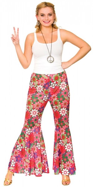 Hippie Flower Power Damen Schlaghose