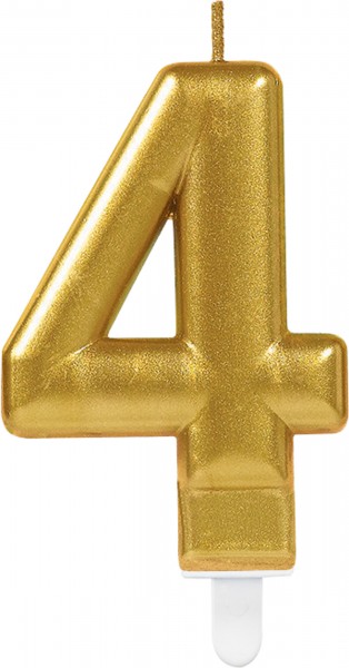 Goldene Zahlenkerze 4