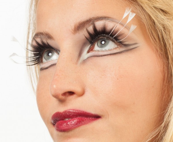 Schöne Feder Wimpern Weiß