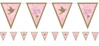 Erstkommunion Wimpelkette rosa 4m