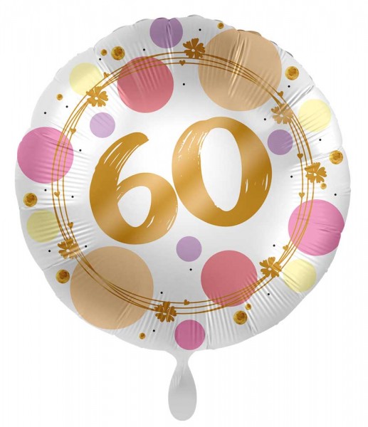 60. Geburtstag Ballon Happy Dots 45cm