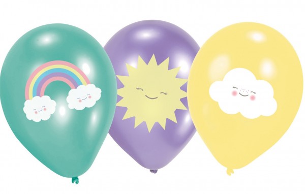 6 Süße Wolkenwelt Luftballons 27,5cm