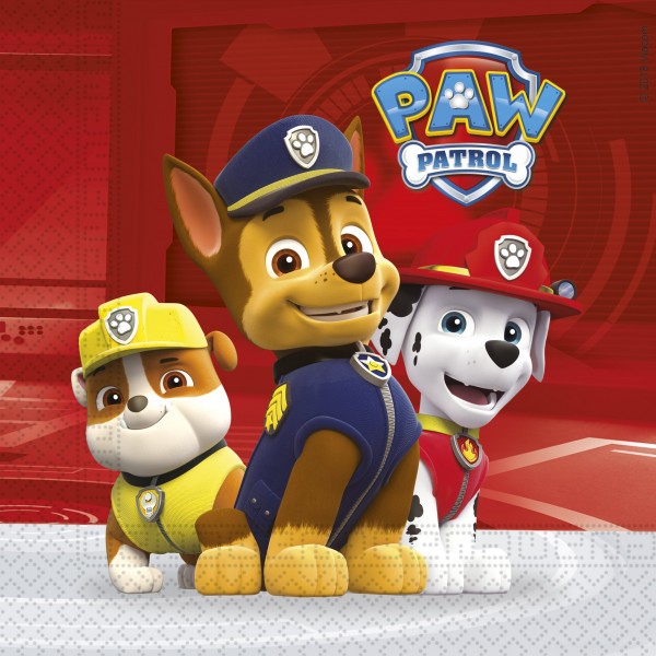 20 Paw Patrol Team Servietten 33cm